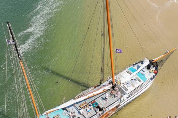 Trockenfallen im Watt - Trockenfallen im niederländischen Wattenmeer